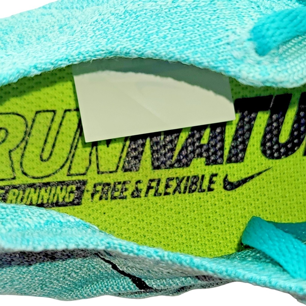 Nike Free RN Flyknit Women's Size 7.5 Running Shoes Hyper Turquoise Lace Up - Picture 12 of 13